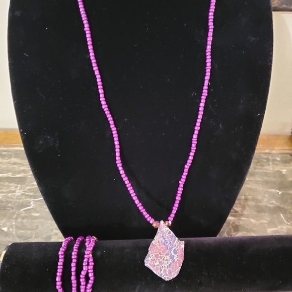 PURPLE BEAUTY NECKLACE & BRACELET SET - Picture 12 of 12